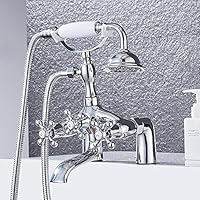 Faucet Bathtub and Shower Faucets Set Antique Telephbathtub Mixer Tapd Bath Shower Set Swivel Tub Spout Bath Shower/Brown