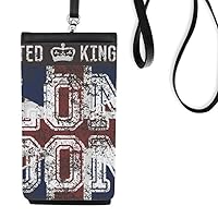 London UK England The Union Jack Flag Mark Phone Wallet Purse Hanging Mobile Pouch Black Pocket