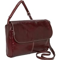Florentine Flap Front Handbag 3522, Cherry, One Size