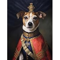 A SLICE IN TIME Jack Russell Terrier Prince. Royal Renaissance Dog Art. Decorative Glossy Paper Print for Walls & Decoration. 8 x 12 inches.