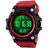 Men's Sports Watches Chrono Back Light Watch Shockproof Dual Display Wristwatches 50M Waterproof