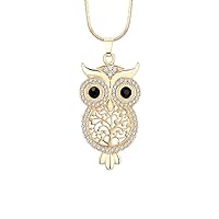 Ouran Necklace for Women,Owl Pendant Necklace Girl Gift Rose Gold Silver Chain Choker Necklace with CZ Crystal