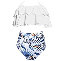 Girls Swimwear Size 16 Two Little Pieces Girls Ruffles Bikini Baby Wear Beach Kids Floral Suit Girls Size 12 Swimsuit