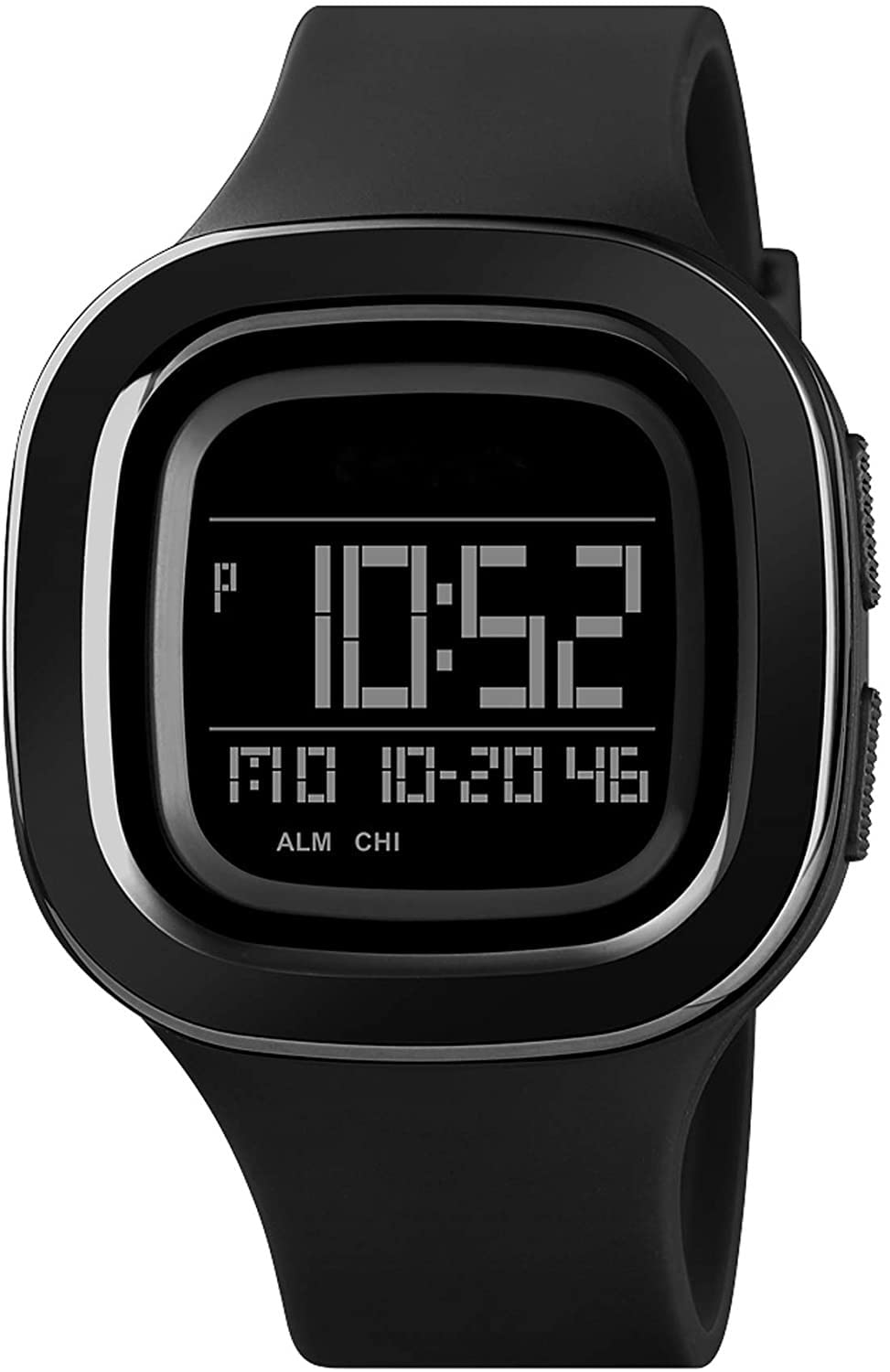 BESTKANG Simple Men Square Digital Watches Outdoor Sport Watches Alarm Clock Waterproof LED Digital Watch