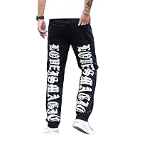 Men's Jeans Men Letter Graphic Straight Leg Jeans Jeans for Men