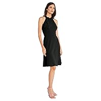 Maggy London Neck Tie Detail Fit and Flare Halter Wedding Guest Dresses for Women