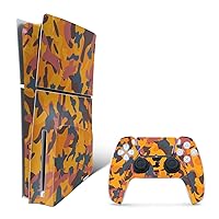 MightySkins Skin Compatible with Playstation 5 Slim Disk Edition Bundle - Autumn Camouflage | Protective, Durable, and Unique Vinyl Decal wrap Cover | Easy to Apply | Made in The USA