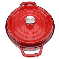 Casserole Dishes Enameled Non-Stick Cast Iron Cookware Oven Pot with Dual Handles Kitchen Cooking Pot, Diamete 26Cm-red