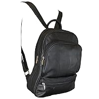 Genuine Leather Backpack Handbag Purse Sling Shoulder Bag Medium Size Black