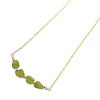 Natural Raw Peridot Necklace, Gold Plated Necklace, Dainty Peridot Necklace, Crystal Necklace, Raw Gemstone Pendant, August Birthstone Gift By CHARMSANDSPELLS