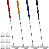 4 Pieces Kids Golf Putter Mini Golf Clubs Two Way Right and Left Handed Golf Clubs with 6 Pieces Practice Golf Balls for Kids Ages 3-5 Putting, 22.24 Inches Length
