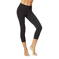 Women's Ultra Soft Cotton Leggings with Wide Waistband, Full and Capri Length