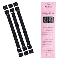 Milano Adjustable Elastic Wig Band with Hooks for Secure Fit & Comfort for Wigs and Lace Front Wigs - Wig Strap, Headband, & Wig Grip Accessories, Black