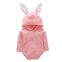 Suit Pants Girls Ear Romper Outfits Easter Baby Girls Boys Rabbit 3D Infant Bunny Bodysuit with (Pink, 0-3 Months)