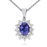 3.00 ct Ladies Sapphire and Diamond Pendant