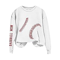 Baseball Sweatshirt Women Mom Casual Crewneck Sweatshirt Long Sleeve Graphic Pullover Tops 2024 Trendy Outfits Clothes