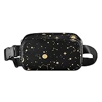 ALAZA Moon Sun Starry Night Belt Bag Waist Pack Pouch Crossbody Bag with Adjustable Strap for Men Women College Hiking Running Workout Travel