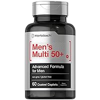 Men's Multivitamin 50 Plus | 60 Caplets | Non-GMO & Gluten Free Supplement | by Horbaach