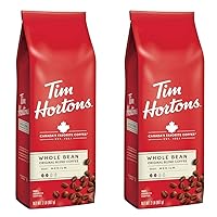 Tim Hortons Whole Bean Original, Medium Roast Coffee, Made with 100% Arabica Beans, 32 Ounce Bag (Pack of 2)
