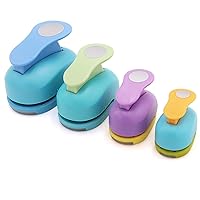 4 Pcs Circle Punch 2-Inch 1-Inch 1-1/2-Inch 5/8-Inch Paper Punchers Scrapbook Crafts Paper Punch