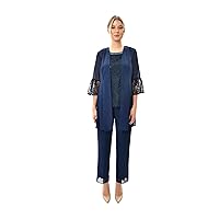 Le Bos Women's Long Duster 3 Piece Pant Set