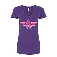 Wonder Woman Breast Cancer Awareness Womens V Neck