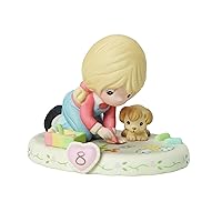 Precious Moments Growing in Grace Age 8 | Blonde Girl Bisque Porcelain Figurine | Birthday Gift | Birthday Collection | Room Decor & Gifts | Hand-Painted