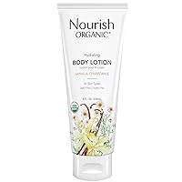 Body Lotion, Almond Vanilla – Hydrating Body Lotion for Dry Skin with Aloe Vera & Shea Butter (8 Oz) + Washable Cotton Round