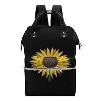 Yellow Sunflower Multifunction Diaper Bag Backpack Large Capacity Travel Back Pack Waterproof Mommy Bags