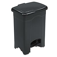 Safco Step-On Indoor Plastic Trash Can for Smaller Rooms, Hands-Free Disposal, 4 Gallon, Black