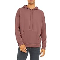Unisex Fleece Drop Shoulder Long-Sleeve Side-seamed Hoodie Drawstring with Pocket Casual Hooded Sweatshirt for Men