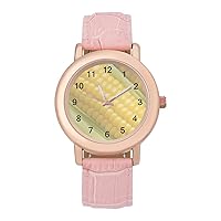 Corn Casual Watches for Women Classic Leather Strap Quartz Wrist Watch Ladies Gift
