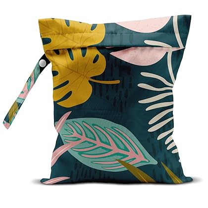 zcyxuuw Wet Bag, Wet Dry Bag, Wet Bag for Swimsuit, Travel, Beach, Pool, Diapers, Dirty Yoga Gym Clothes, Makeup Bag, Waterproof Tropical Palm Leaves Decor Jungle Palm Leaf Favors