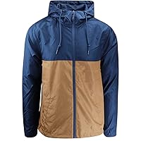 ShirtBANC Men's Windbreaker Jacket Hooded Lightweight Water Resistant Raincoat
