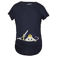 Maternity Peeking Women Warrior Superhero Pregnancy Shirt