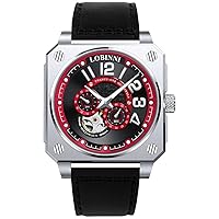 LOBINNI Mens Automatic Watches 41mm Square Case Mechanical Wristwatch 5ATM C3 Luminous Sapphire Mirror