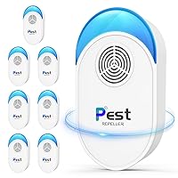Upgraded Ultrasonic Pest Repeller 8 Packs, 2024 Indoor Mosquito Repellent, for Mouse, Rodent, Roach, Bugs, Mice, Spider, Electronic Plug in Pest Control for House, Garage, Warehouse, Hotel