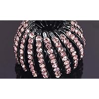 Water drill hairpin accessories bird's nest hair grab horsetail buckle headdress hair clip (Pure pink)