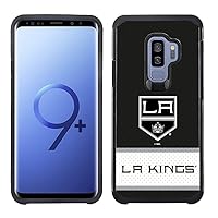 Samsung Galaxy S9 Plus - NHL Licensed Los Angeles Kings Black Jersey Textured Back Cover on Black TPU Skin