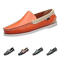 Men's Loafers Slip-on Leather Casual Shoes,Fashion Lightweight Comfort Non-Slip Driving Walking Moccasin Boat Penny