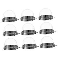 BESTOYARD 100pcs Egg Yolk Puff Container Dessert Tray Decorative Tray Small Cake Packing Mini Cupcake Boxes Mini Muffins Square Containers with Lids Round Tray Clear Oven Box Dome