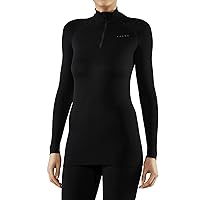 FALKE Women's Maximum Warm Tight Fit Zip Base Layer Top, Thermal Underwear, Cold Temps, Breathable Quick Dry, Nylon, 1 Piece