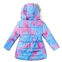 Tie-Dye Kids Baby Warm Hooded Jacket Thicken Girls Up Winter Zip Coat Keep Girls Coat&jacket