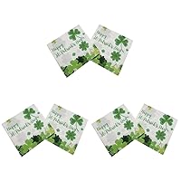 120 Sheets Four leaf party napkin irish party paper tableware 3 Ply Disposable Paper Napkins shamrock napkins lunch napkin disposable dinner napkins paper cup cocktail dinner party