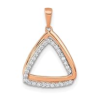 14ct Rose Gold Lab Grown Diamond Double TriReligious Guardian Angel Pendant Necklace Measures 18.72mm Long Jewelry for Women