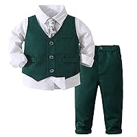 CHICTRY Baby Boys Birthday Wedding Formal Suit Dress Shirt Neck Tie Vest Pant Gentleman Outfit Set