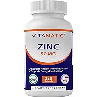 Vitamatic Zinc 50mg as Zinc Gluconate - Immunity Boosting Supplement 120 Tablets