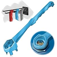Bung Wrench|Gallon Drum Wrench 55 Gallon Drum Barrel Wrench Drum Opener Tool for Opening 10 15 20 30 50 55 Gallon Drum|Fits 2 inch and 3/4 inch Bung Caps Aluminum Blue