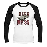 Men's Camaro By Chevorlet Kiss My SS Long Sleeve Baseball Shirt M White