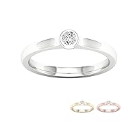 10k Gold 1/8Ct TDW Round shape Diamond Engagement Ring (I-J,I2)